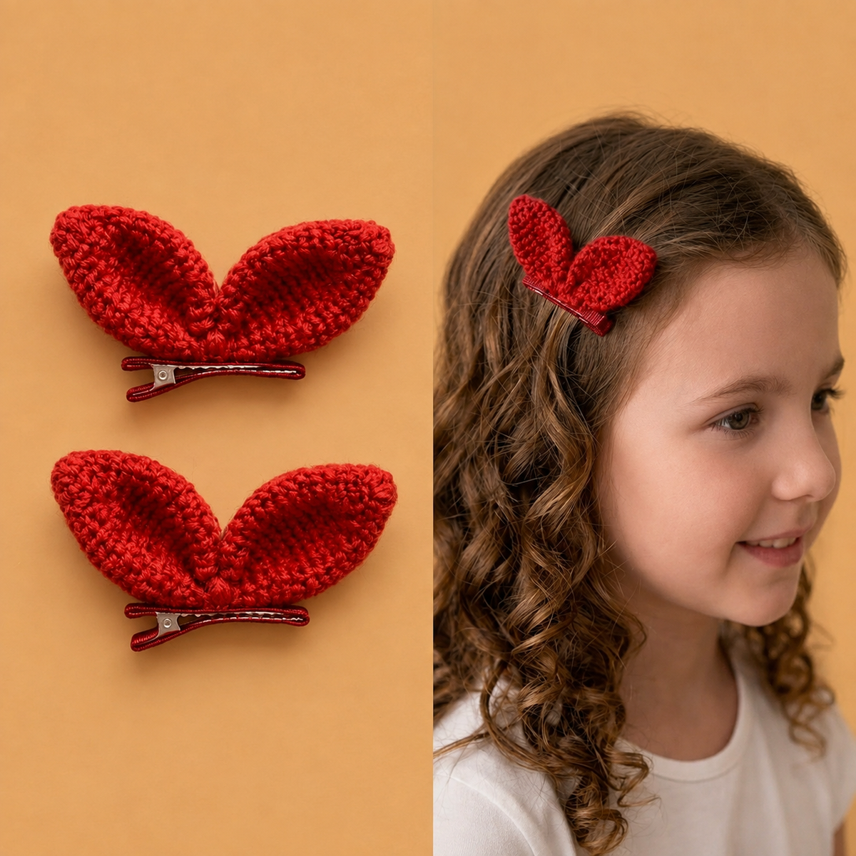 Red Leaf Hair Pins