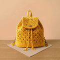 Golden Petal Crochet Backpack