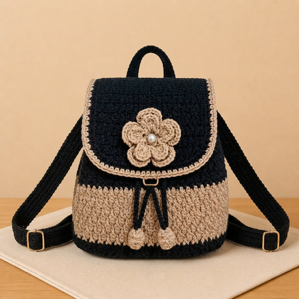 Luxe Bloom Crochet Backpack