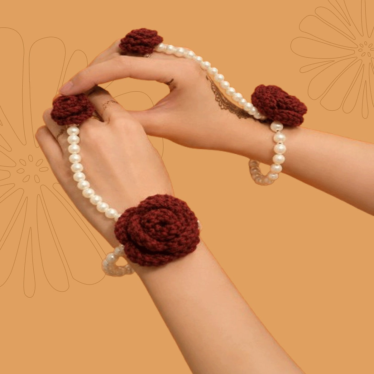 Maroon Pearl Charm Gajra