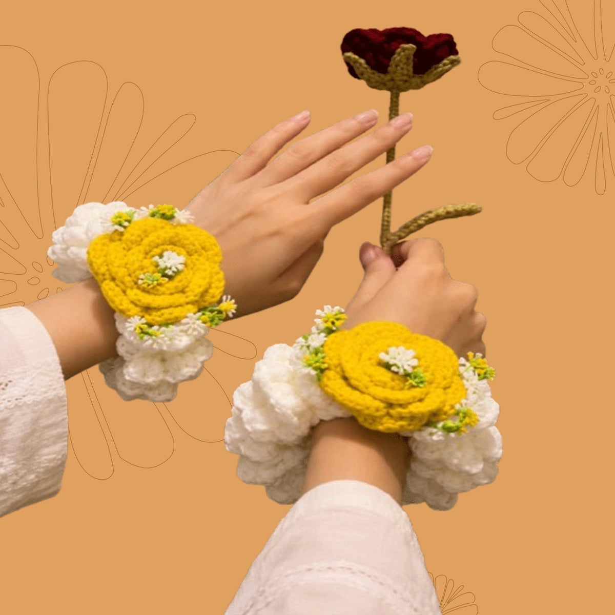 Golden Rose Blossom Gajra