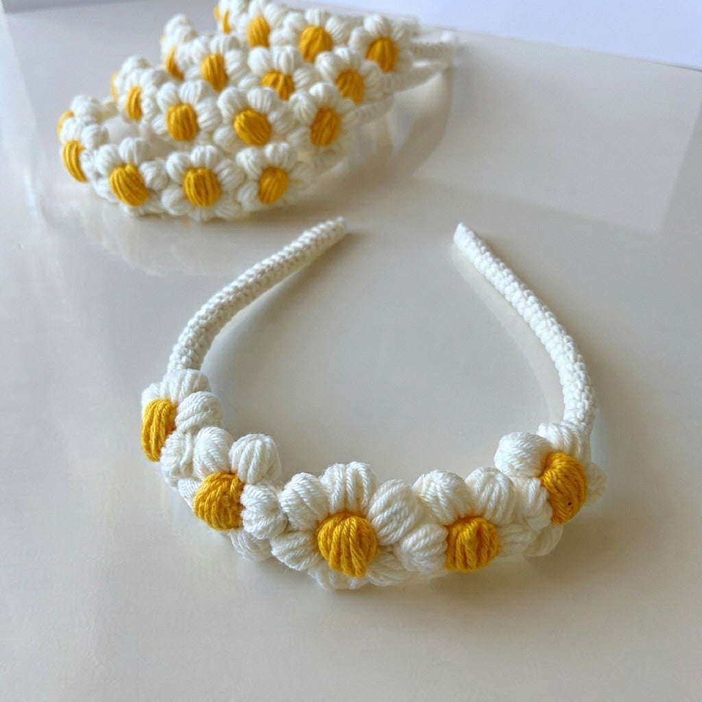 Sunshine Daisy Crochet Hair Band